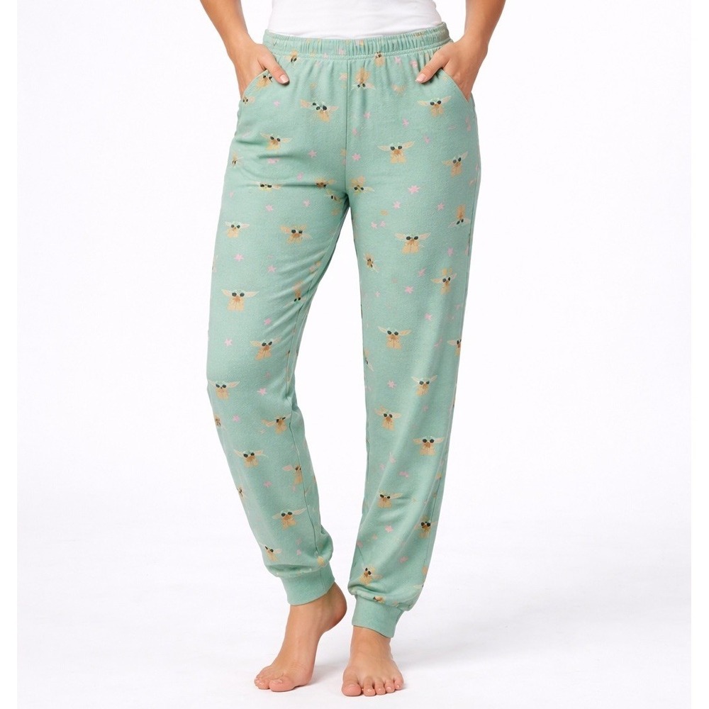 Star Wars Grogu BabyYoda Pajama Pants Womens Medium Mint Green Sleepwear Joggers